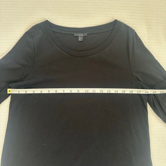 COS Women's Black Long Sleeves Round Neck T-Shirt 100% Cotton Size US M - Picture 5 of 10